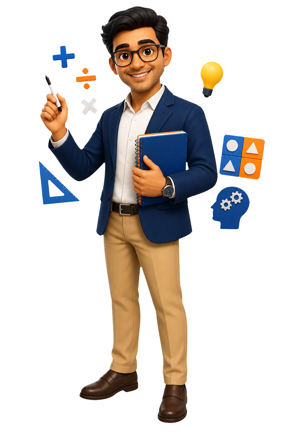Cartoon maths and reasoning coach character